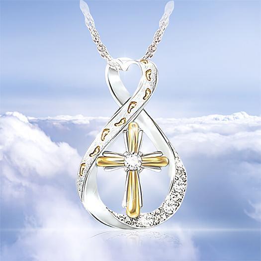"Footprints In The Sand" Diamond Infinity Pendant Necklace