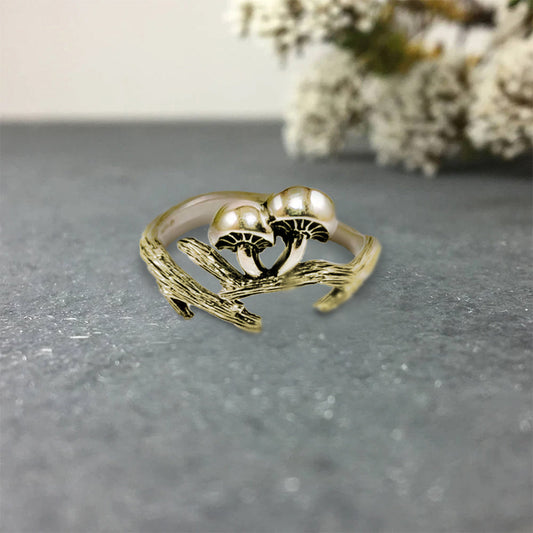 Mushroom Sprout Rings (Gold)